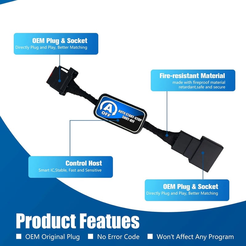 YESCHE Auto Start Stop Eliminator Compatible with Ford Ranger 2019-2023 Automatic Startstop Engine System Disabler Canceller Cable Device Stops Shutoff Saves Battery Accessories - Image 3